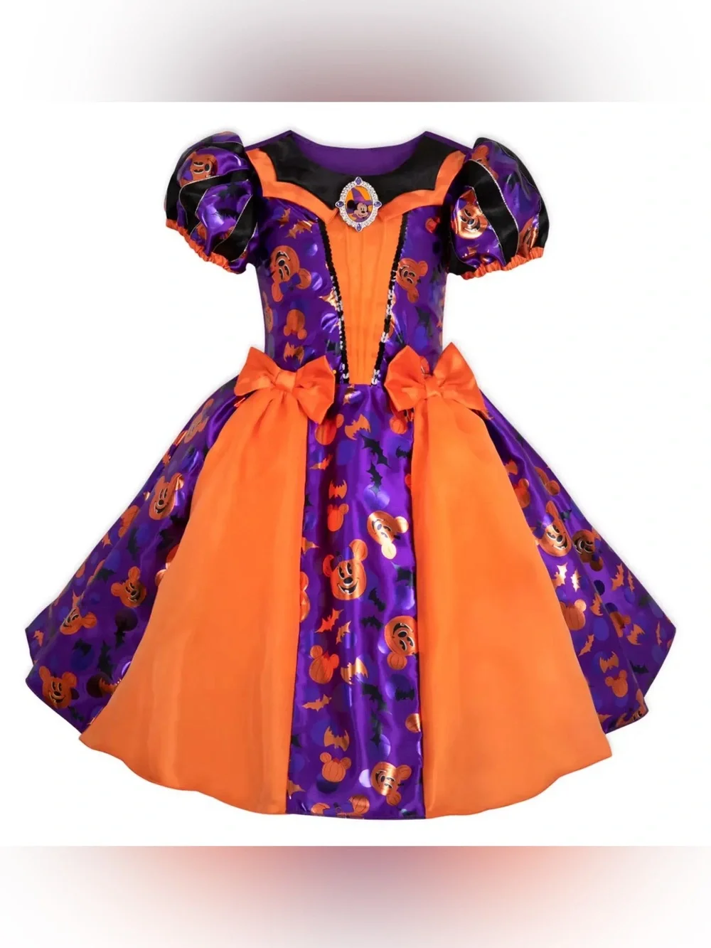Disney Minnie Mouse Halloween Costume Dress Girls Size 7/8 Purple Orange Pumpkin